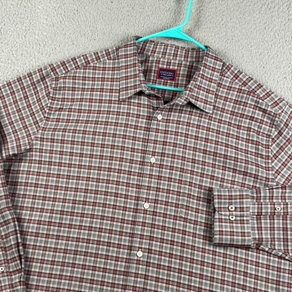 Untuckit Flannel Button Shirt Men's 3XL Gray Red Plaid Outdoors Work Causal - Picture 1 of 11